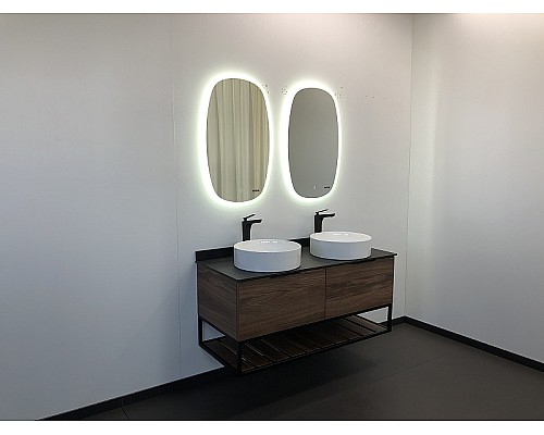 Тумба с раковинами Comforty Порто 120-2 00-00001287 подвесная Дуб темно-коричневый
