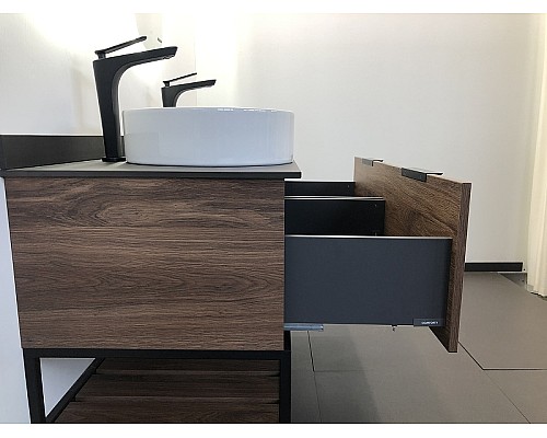 Тумба с раковинами Comforty Порто 120-2 00-00001287 подвесная Дуб темно-коричневый