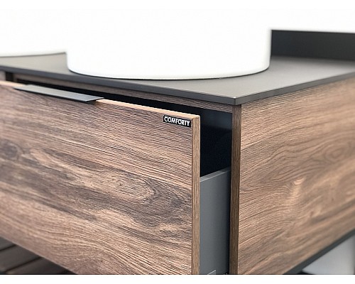 Тумба с раковинами Comforty Порто 120-2 00-00001287 подвесная Дуб темно-коричневый