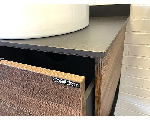 Тумба с раковинами Comforty Порто 120-2 00-00001287 подвесная Дуб темно-коричневый