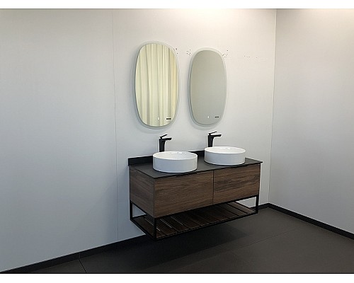 Тумба с раковинами Comforty Порто 120-2 00-00001287 подвесная Дуб темно-коричневый