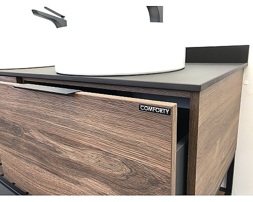 Тумба с раковинами Comforty Порто 120-2 00-00001287 подвесная Дуб темно-коричневый