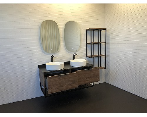 Тумба с раковинами Comforty Порто 120-2 00-00001287 подвесная Дуб темно-коричневый