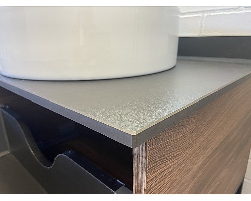 Тумба с раковинами Comforty Порто 120-2 00-00001287 подвесная Дуб темно-коричневый