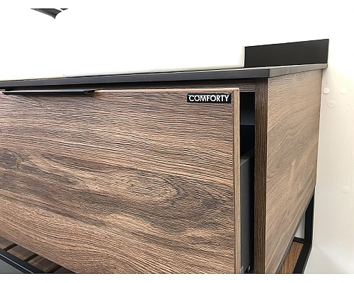 Тумба с раковинами Comforty Порто 120-2 00-00001287 подвесная Дуб темно-коричневый