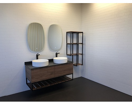 Тумба с раковинами Comforty Порто 120-2 00-00001287 подвесная Дуб темно-коричневый