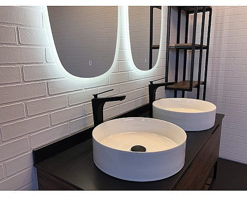 Тумба с раковинами Comforty Порто 120-2 00-00001287 подвесная Дуб темно-коричневый