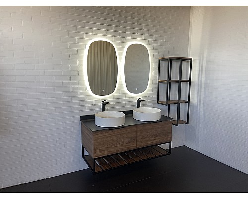 Тумба с раковинами Comforty Порто 120-2 00-00001287 подвесная Дуб темно-коричневый