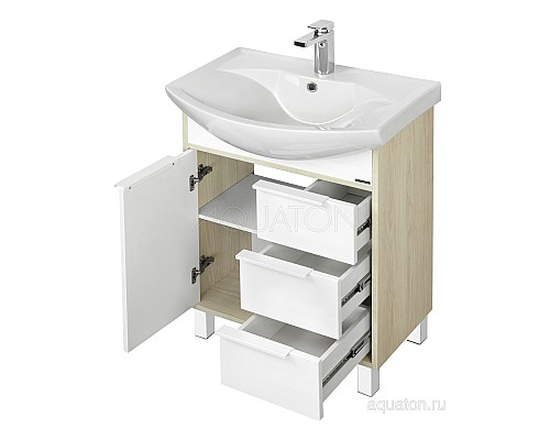 Тумба под раковину Рико 65 белый, ясень фабрик Aquaton 1A213301RIB90