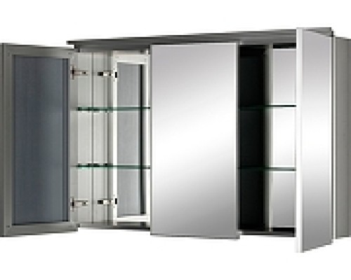 Зеркальный шкаф De Aqua Алюминиум 120 с подсветкой Серебро