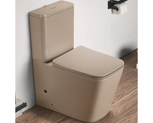 Унитаз компакт CeramaLux 2170AXMC Капучино матовый с бачком и сиденьем Микролифт