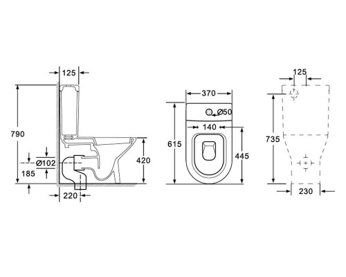 Унитаз керамический Orans WM-9902 с сиденьем микролифт