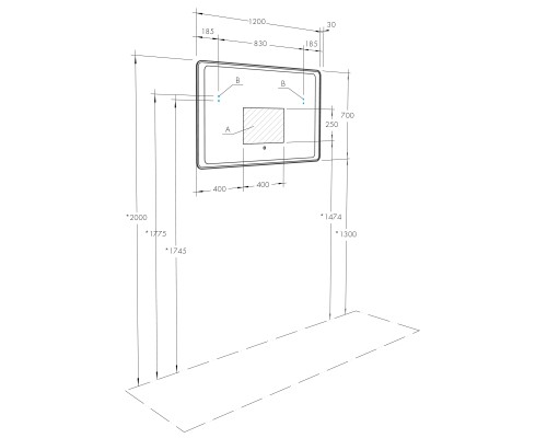 Зеркало Aquaton Соул 120 1A252902SU010 с подсветкой с сенсорным выключателем с антизапотеванием