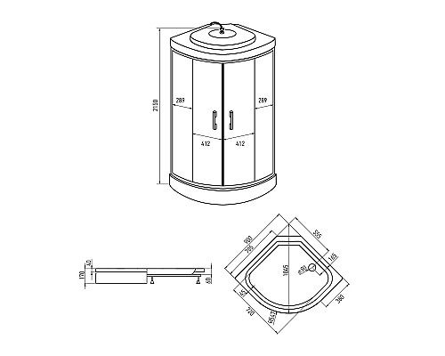 Душевая кабина Erlit Comfort 90х90 ER3509P-C3-RUS без гидромассажа