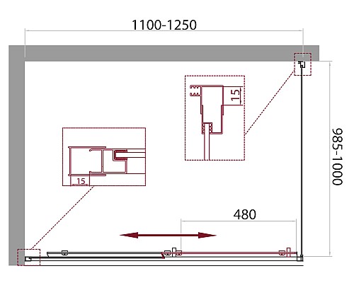 Душевой уголок BelBagno UNIQUE-AH-1-110/125-100-C-Cr Душевой уголок BelBagno UNIQUE-AH-1-110/125-100-C-Cr