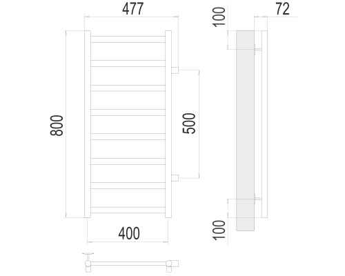 Полотенцесушитель Terminus Эконом Аврора П8 400х800 бп500