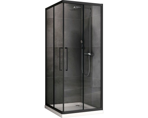 Душевой уголок Abber Schwarzer Diamant 80x80 профиль Черный стекло прозрачное