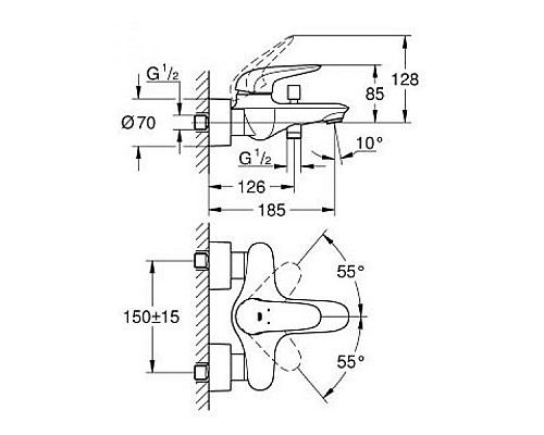Смеситель Grohe для ванны 23726003