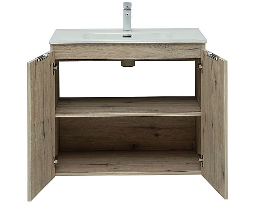 Тумба под раковину Aquanet Алвита New 80 277529 подвесная Дуб Веллингтон
