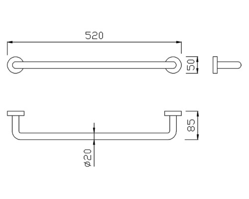 Поручень/полотенцедержатель Nofer Brass 16351.B хром, глянцевый