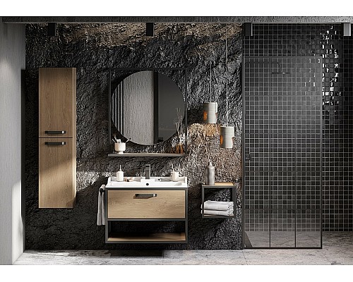 Тумба под раковину Aquaton Лофт Фабрик 80 1A242401LTDY0 подвесная Дуб кантри