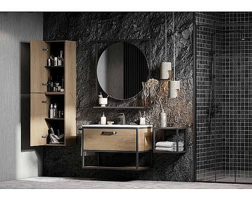 Тумба под раковину Aquaton Лофт Фабрик 80 1A242401LTDY0 подвесная Дуб кантри