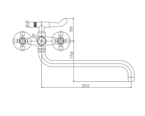 Смеситель для ванны Cron CN2619-2 универсальный Хром