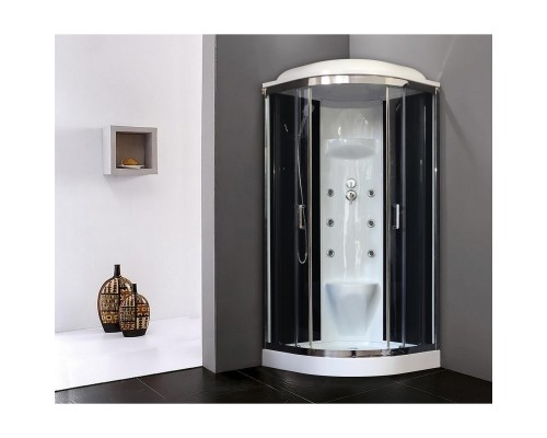 Душевая кабина Royal Bath НК 90x90 с гидромассажем задняя стенка Черная