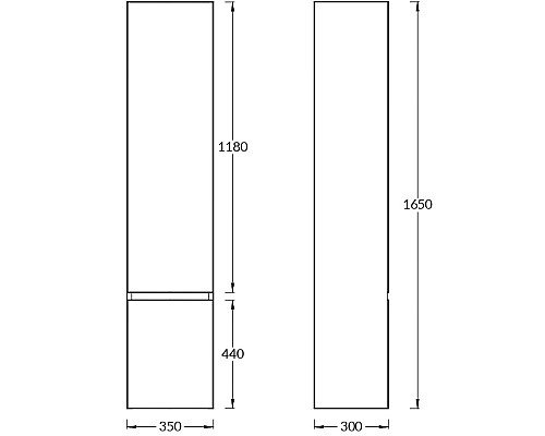 Пенал Kerama Marazzi CUBO подвесной правый 165, мальва матовый Пенал Kerama Marazzi CUBO подвесной правый 165, мальва матовый