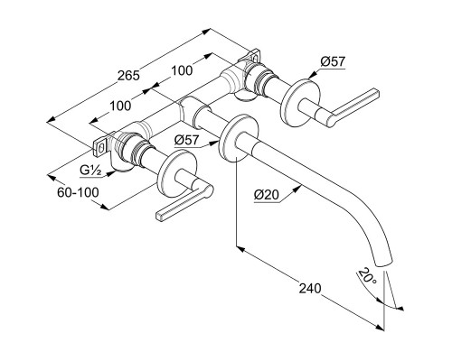 Смеситель для раковины Kludi Nova Fonte Puristic 201463915 Черный матовый
