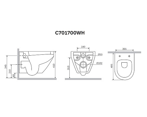 Унитаз подвесной AM.PM Spirit 2.0 C701700WH