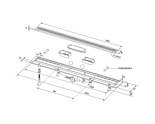 Душевой лоток PlastBrno Design 5 85 SZA5850 с решеткой Хром Душевой лоток PlastBrno Design 5 85 SZA5850 с решеткой Хром