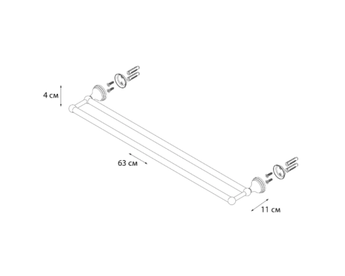 Полотенцедержатель Grampus Laguna GR-7802 двойной Хром