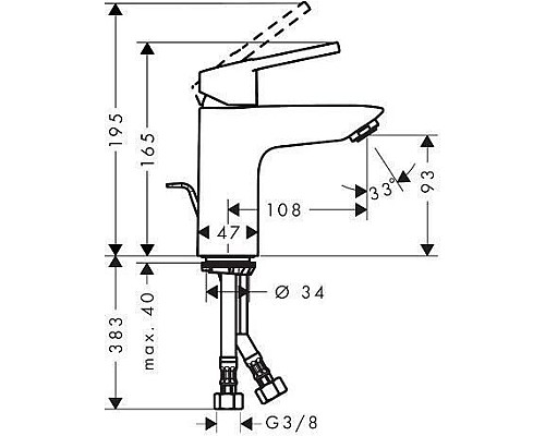 Смеситель для раковины Hansgrohe Logis loop 71151000