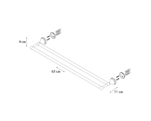 Полотенцедержатель Grampus Laguna GR-7802 двойной Хром