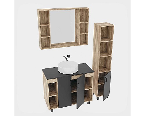 Тумба под раковину Grossman Флай 100 101002 Дуб сонома Серая