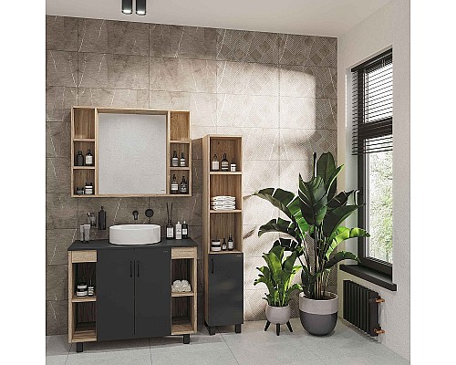 Тумба под раковину Grossman Флай 100 101002 Дуб сонома Серая