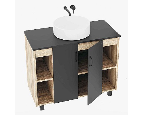 Тумба под раковину Grossman Флай 100 101002 Дуб сонома Серая