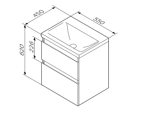 Тумба под раковину AM.PM X-Joy 55 M85AFHX0552BM подвесная Черная матовая