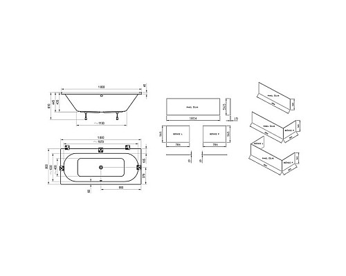 Боковая панель для ванны Ravak CITY X000001063 80 L дуб