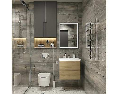 Тумба под раковину Art&Max AM-Techno-700-2C-SO-LW674 подвесная Дуб мадейра янтарь