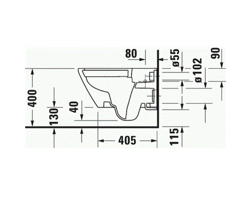 Унитаз Duravit D-Neo 2577090000 подвесной без сиденья