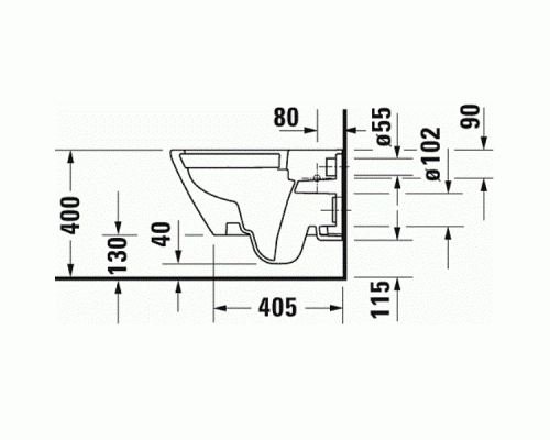 Унитаз Duravit D-Neo 2577090000 подвесной без сиденья