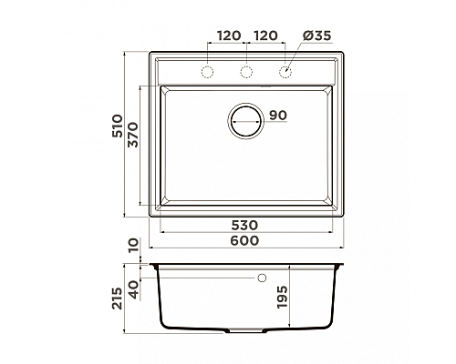 Кухонная мойка Omoikiri Daisen 60-SA 4993623 бежевый