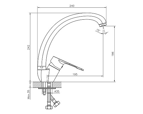 Смеситель для кухни Decoroom DR23021 Хром