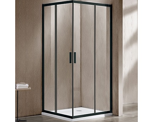 Душевой уголок Vincea Garda VSS-1G100CLB 100х100 профиль Черный стекло прозрачное