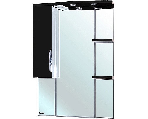 Зеркало со шкафом Bellezza Лагуна 75 L 4612112002047 с подсветкой L Черное Белое