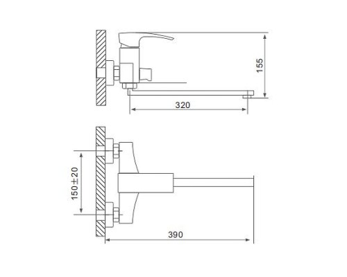 Смеситель для ванны Gappo G07 G2207-7 универсальный Белый Хром