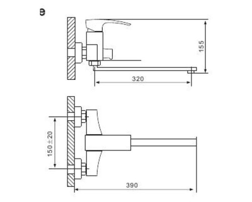 Смеситель для ванны Gappo G07 G2207-7 универсальный Белый Хром