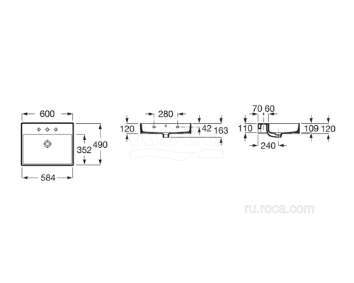 Раковина Roca Inspira Square WB Unik 60x49 32752C000